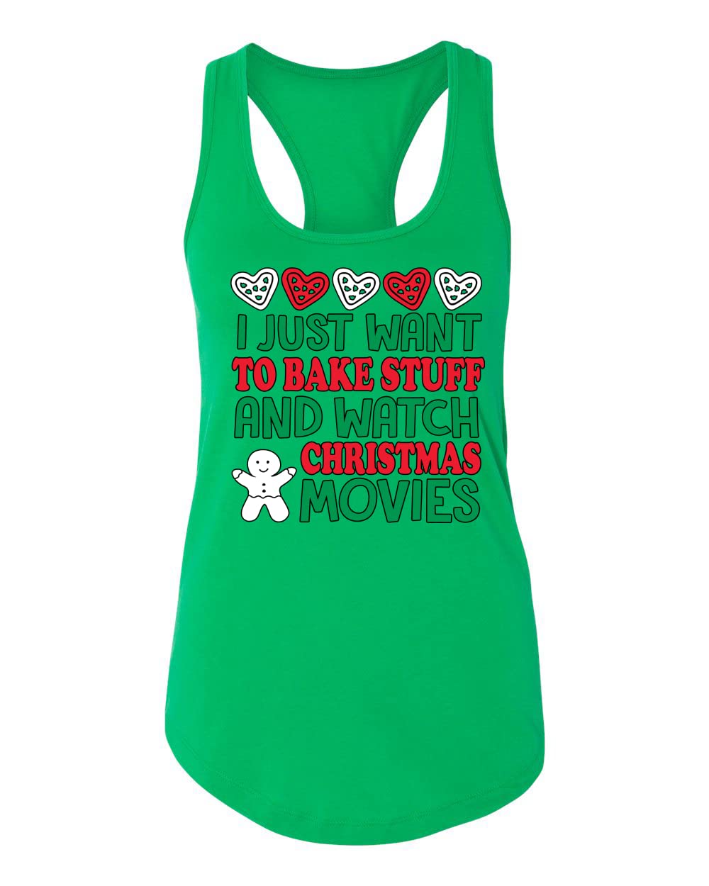 Funny Christmas Baking Tank Top for Women - Cute Racerback Sleeveless Shirt for Baking Enthusiasts & Holiday Movie Lovers | Perfect for Christmas Parties, Baking Sessions & Cozy Nights