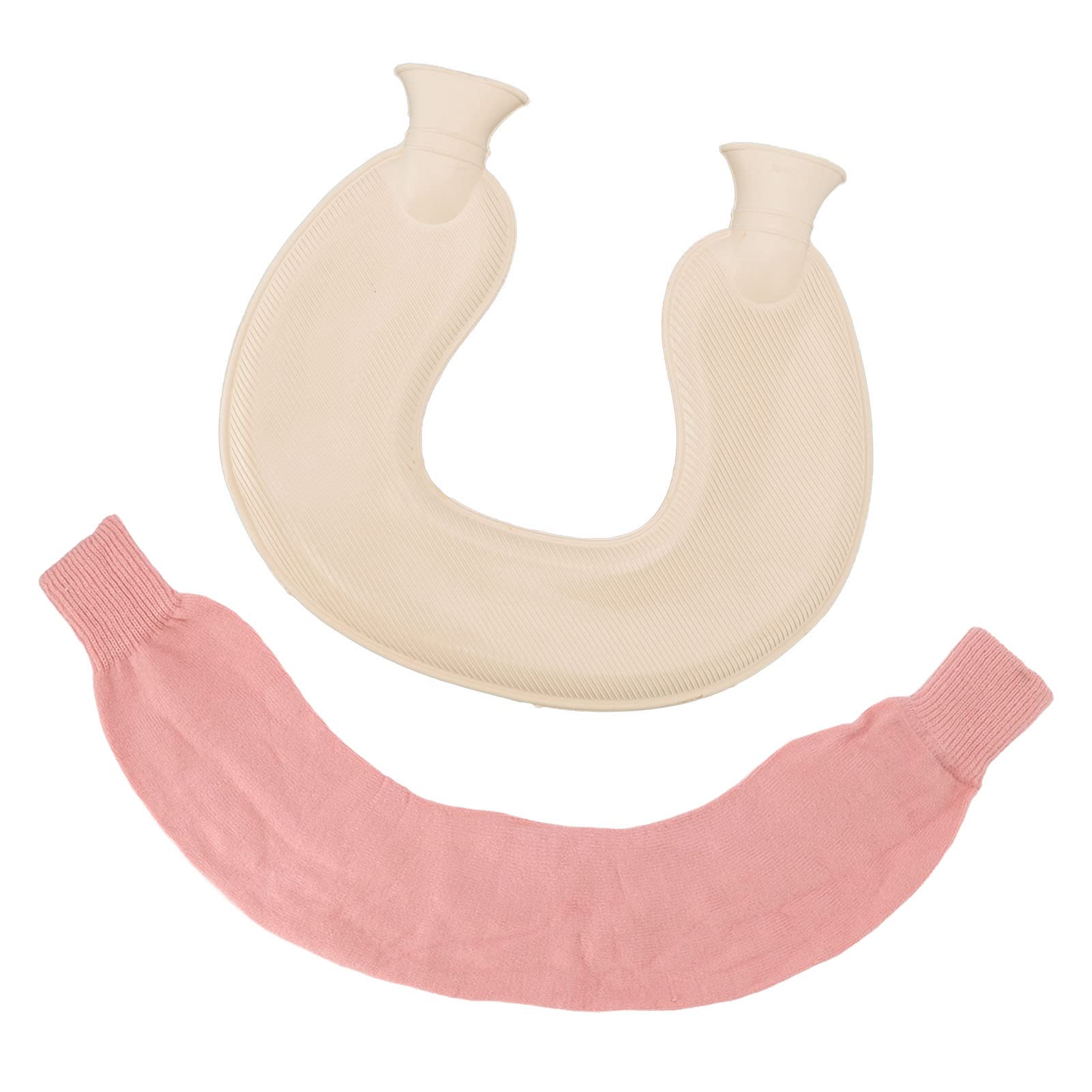 U-Shaped Hot Water Bottle for Neck Pain Relief - Splash Proof & Wide Mouth (Pink) - Perfect for Home & Office Use
