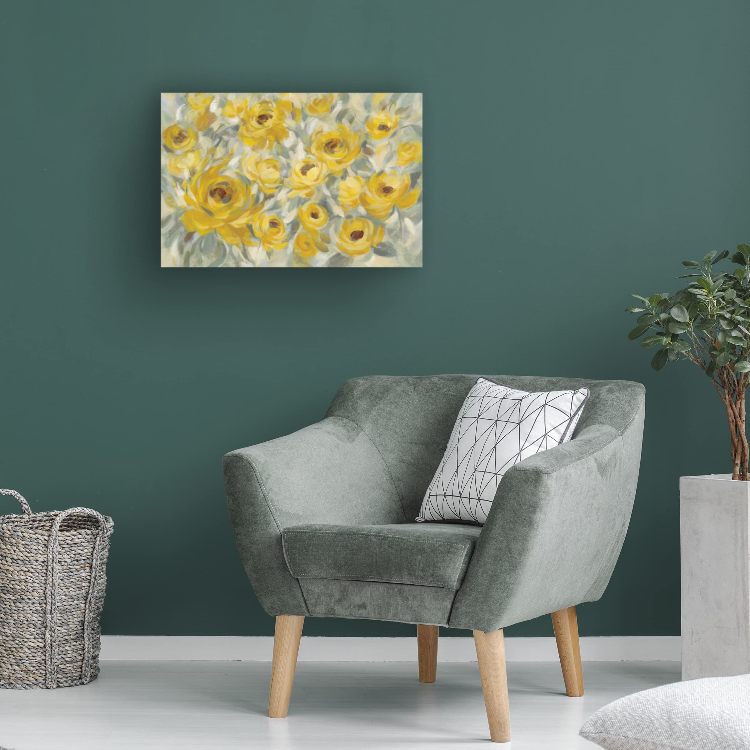 Silvia Vassileva 'Yellow Roses' Canvas Art Print - Floral Wall Decor for Living Room, Bedroom & Office - Trademark Fine Art Collection