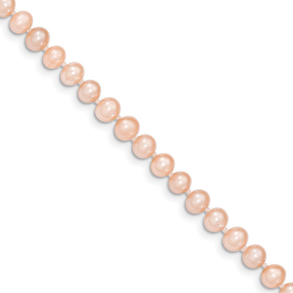 14K Gold 5-6mm Pink Freshwater Cultured Pearl Necklace - Elegant Round Pearl Jewelry for Women, Perfect for Weddings, Anniversaries & Special Occasions