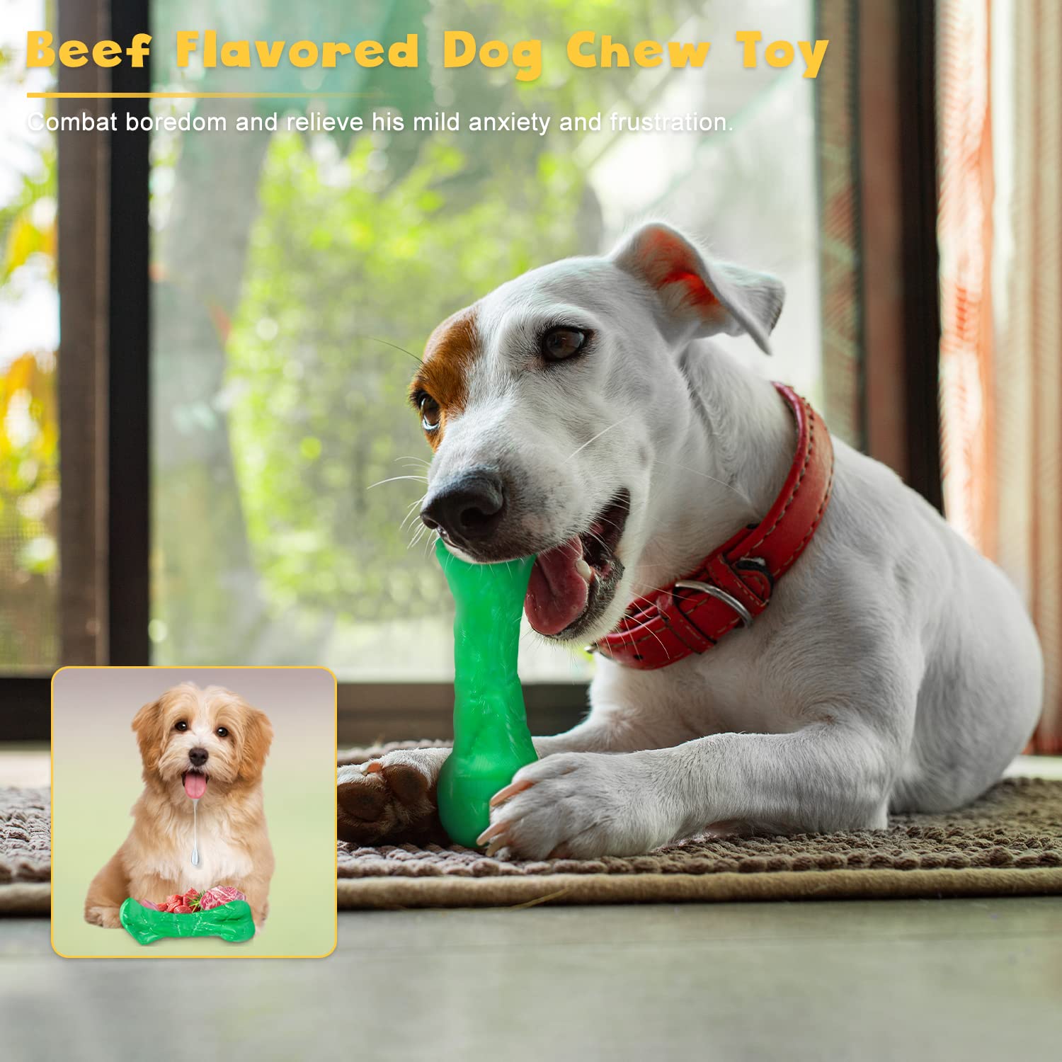 **Durable TIKATON Beef-Flavored Nylon Dog Chew Toys for Aggressive Chewers & Large Breeds – Tough Teething Toys for Puppies & Adult Dogs – Perfect for Indoor & Outdoor Play, Training, and Dental Health**