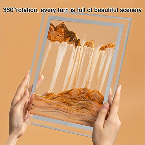 3D Moving Sand Art Picture - Dynamic Landscape Quicksand Painting for Home & Office Decor, Desktop Flowing Sand Artwork (Black, 5 Inch) - Perfect for Living Room, Bedroom, or Meditation Space