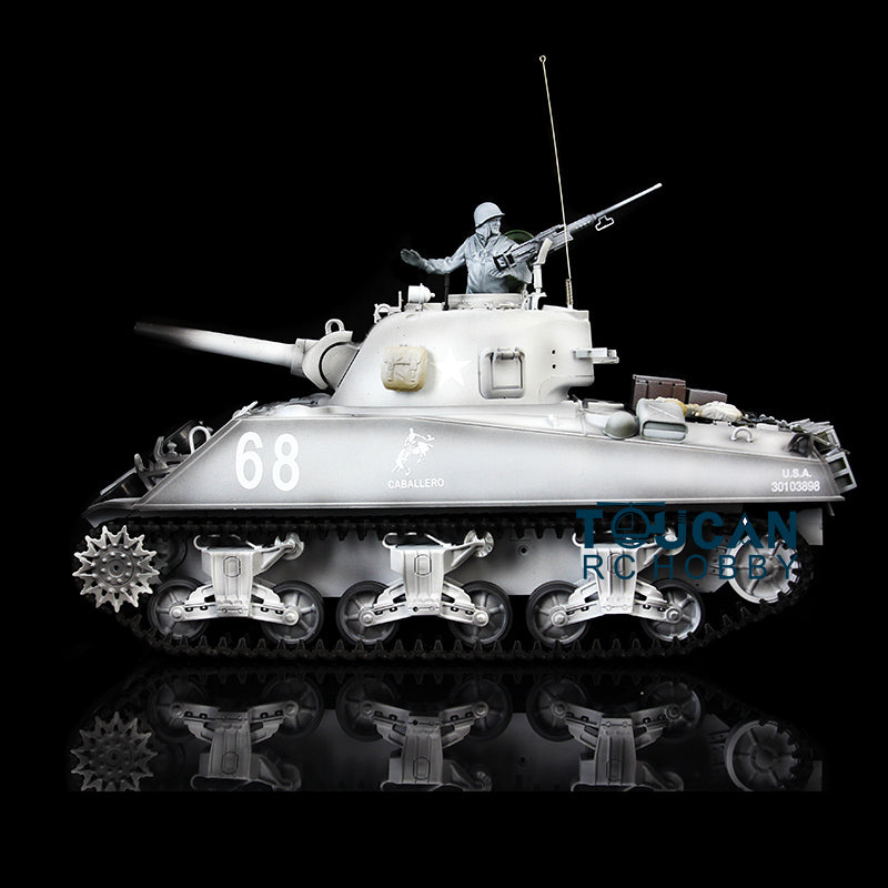 Henglong 1/16 Scale FPV 7.0 M4A3 Sherman RTR RC Tank with 360° Rotating Turret, Barrel Recoil & Metal Tracks - Ready-to-Run Remote Control Military Vehicle with Engine Sound & FPV Camera for Adults & Collectors - Perfect for Battle Reenactments, Outdoor Play & RC Hobbyists