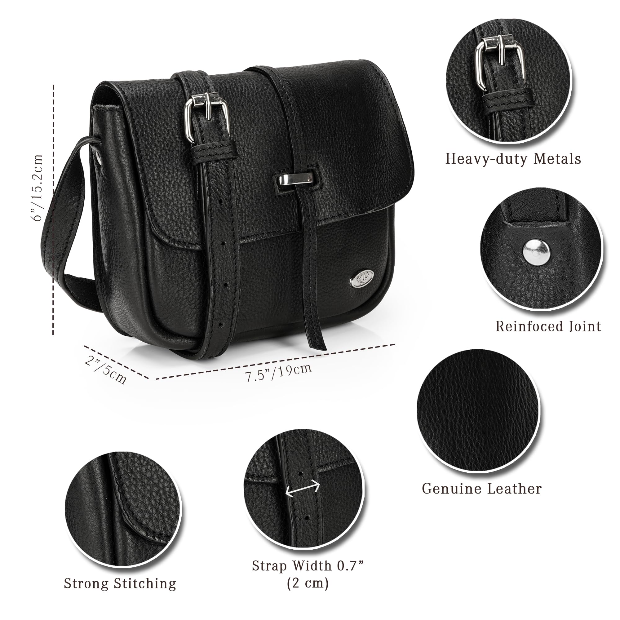 LUXEORIA Genuine Leather Crossbody Bag for Women - Travel & Daily Use