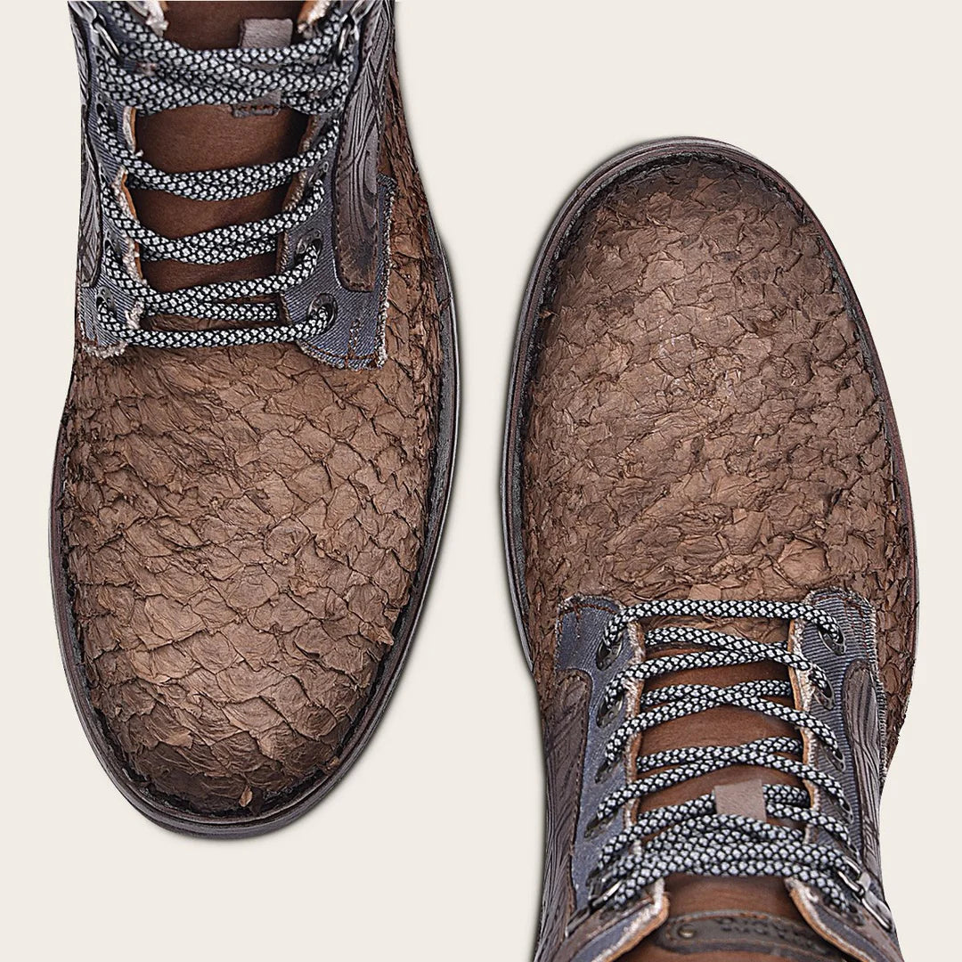 Men's Cuadra Casual Pirarucu Skin Ankle Boots - Waterproof & Comfortable for Outdoor, Work & Daily Wear