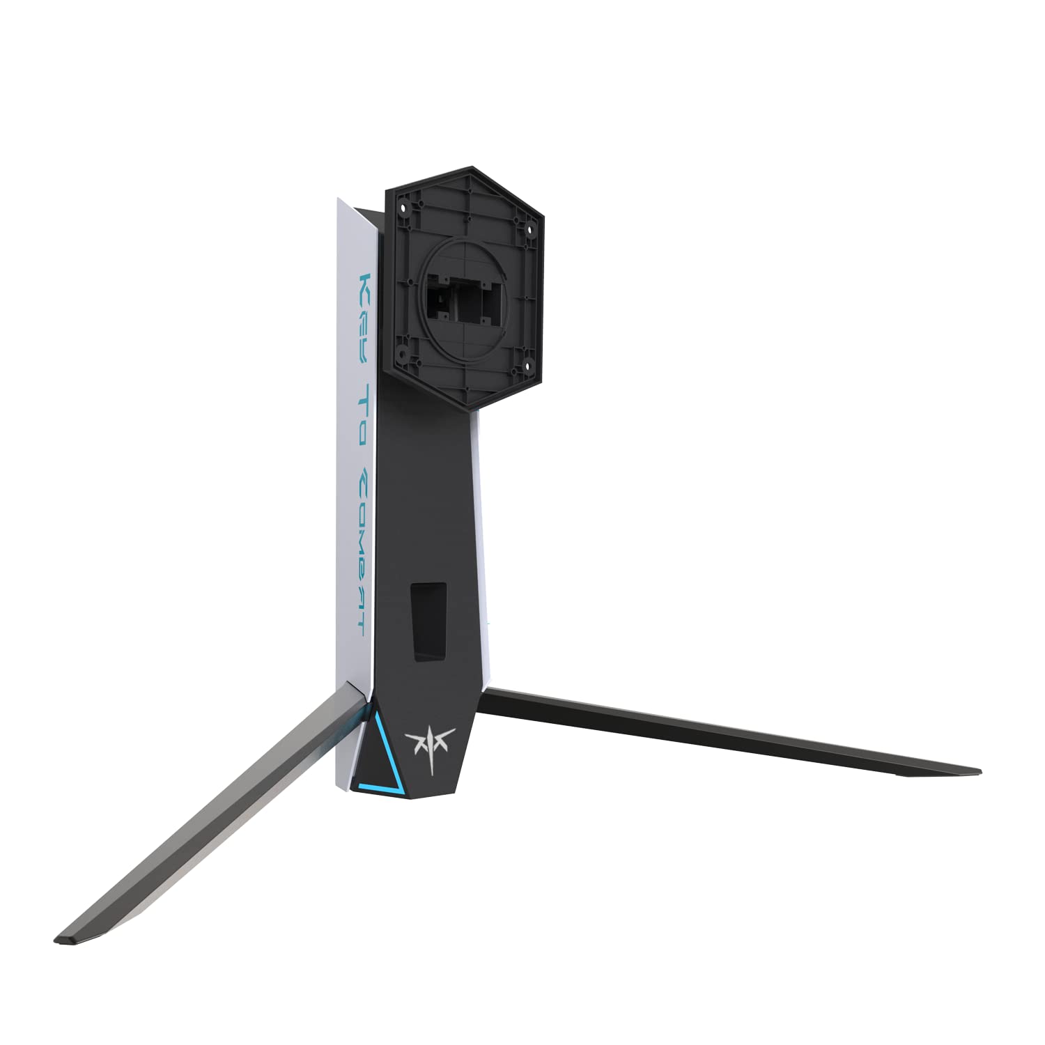 Ergonomic White Computer Monitor Stand with RGB Lighting - Adjustable Tilt (-5° to +20°), 100×100mm VESA Mount Compatible for Gaming & Office Monitors - Perfect for OLED Screens, Workstations & Home Desks