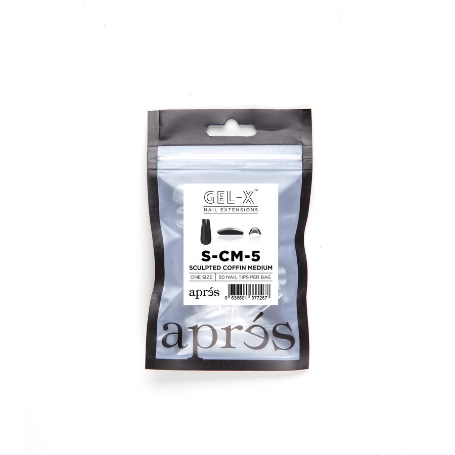 Apres Gel X Sculpted Coffin Medium Refill Tips #00 #9 - Perfect for Nail Extensions & Salon Use