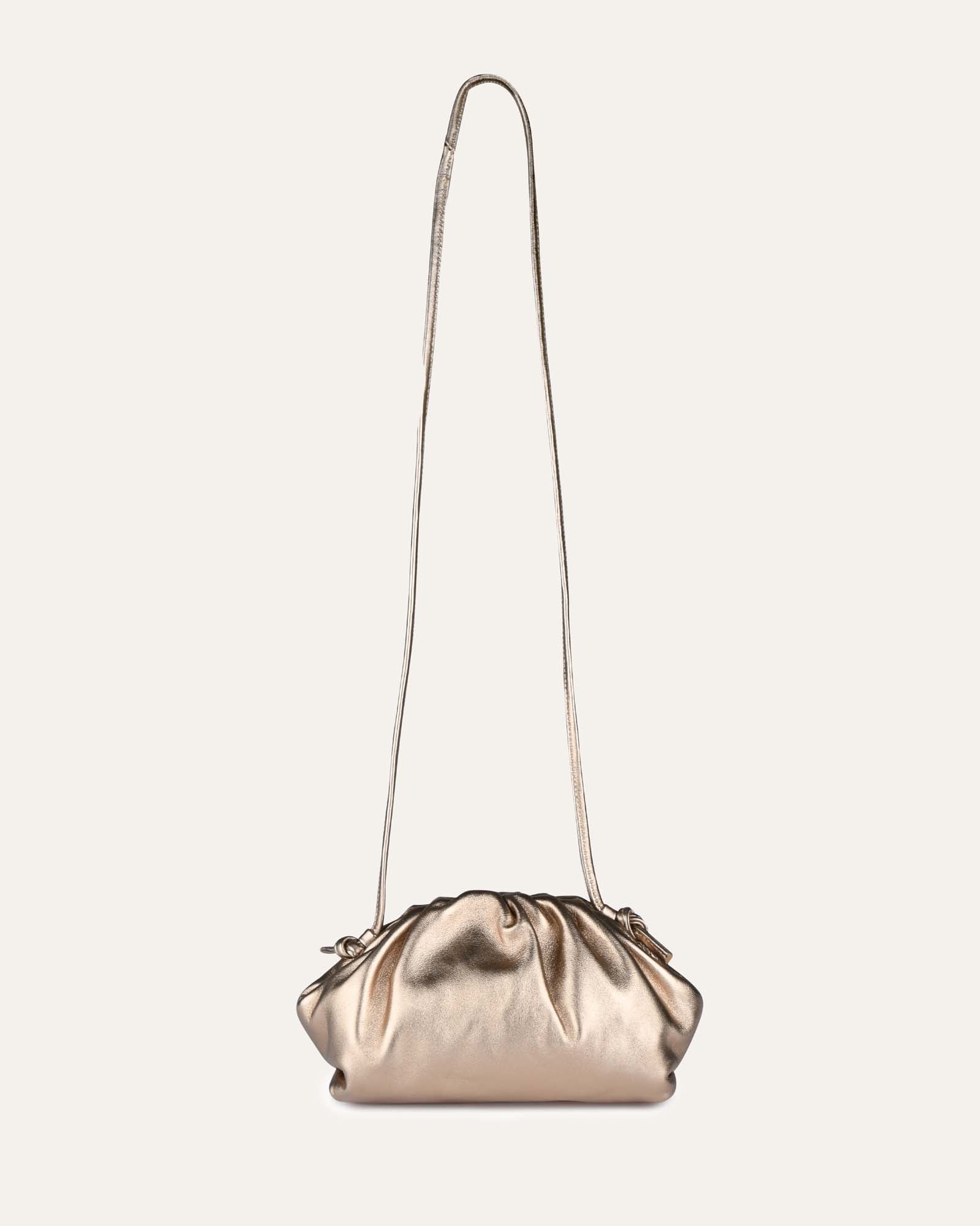 BAMBIE Cross Body Bag for Women - Gold Leather Shoulder Purse - Perfect for Everyday Use, Travel, and Shopping