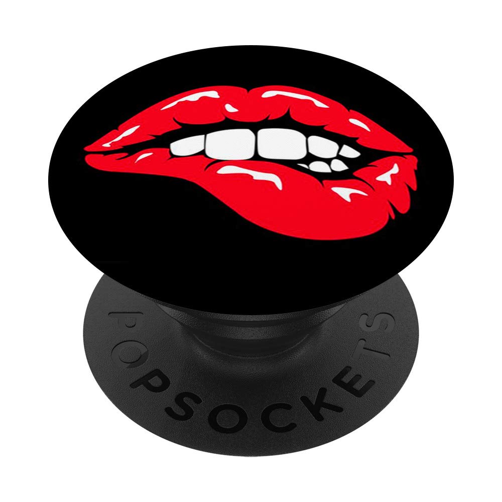 Sparkly Red Lip Design PopSocket PopGrip - Swappable Phone Grip for iPhone, Samsung & Tablets - Perfect for Selfies, Video Calls & Secure Phone Handling
