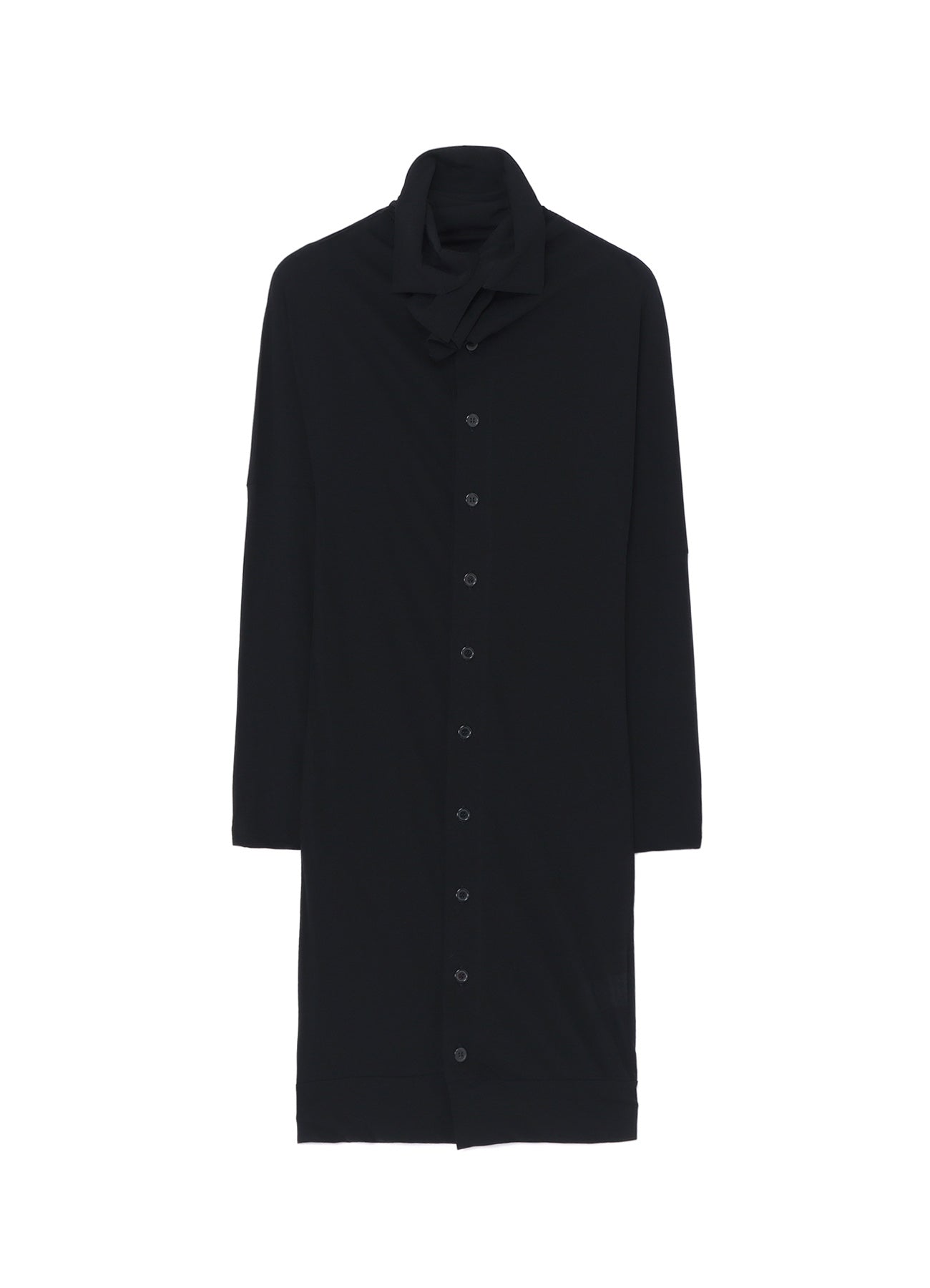 COSMORAMA Women's Cotton Long Sleeve Button Up Turtleneck Top - Elegant Draped Blouse for Office, Date Night & Fall Layering