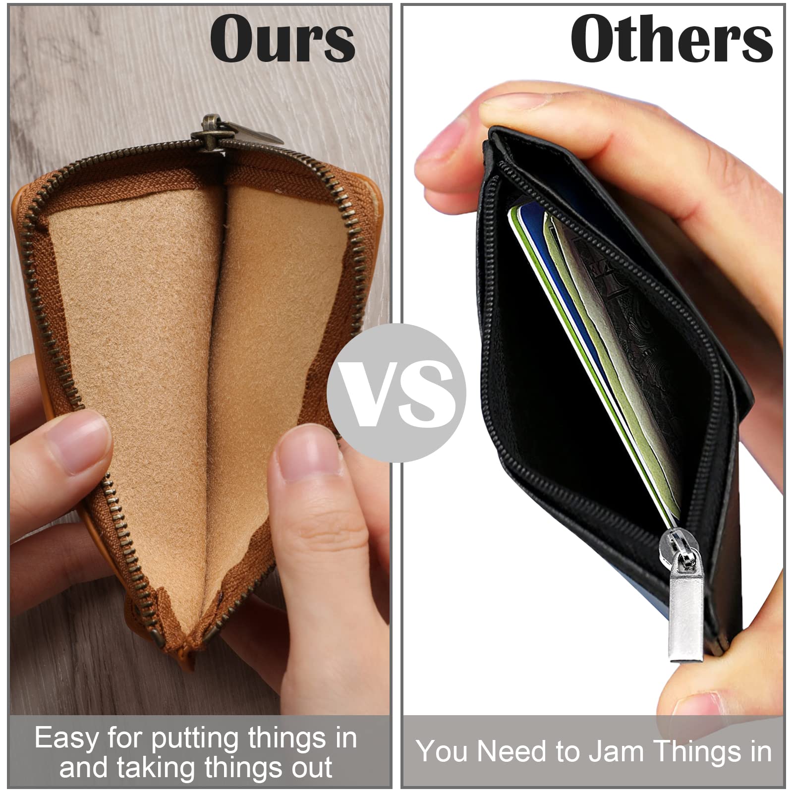 MNGARISTA Slim Elastic Card Holder Wallet - Minimalist Vertical Credit Card Organizer for Men & Women with 3 Card Slots & Zipper Pocket | Perfect for Front Pocket, Travel & Everyday Use
