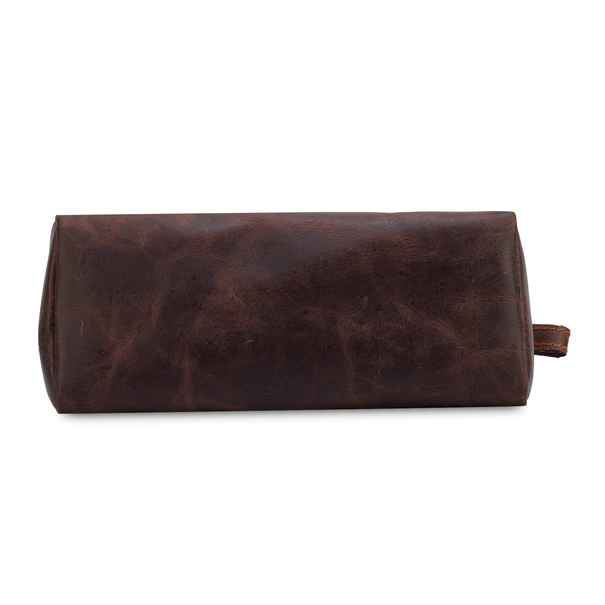 Genuine Leather Cosmetic Bag for Women - Handmade Brown Leather Makeup Pouch with Zipper, Travel Toiletry Case & Purse Organizer | Perfect for Travel, Daily Use & Gift Giving