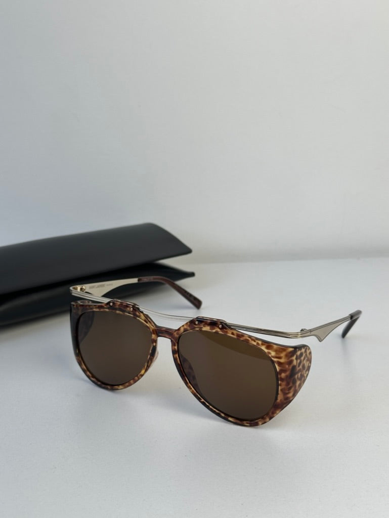 Saint Laurent SL M137 Amelia Brown Sunglasses for Women - Luxury Designer Shades for Fashion & Outdoor Activities