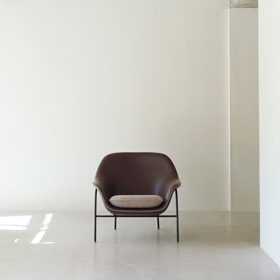 Modern Drape Low Lounge Chair with Sturdy Steel Legs - Perfect for Living Room, Bedroom, or Office Relaxation