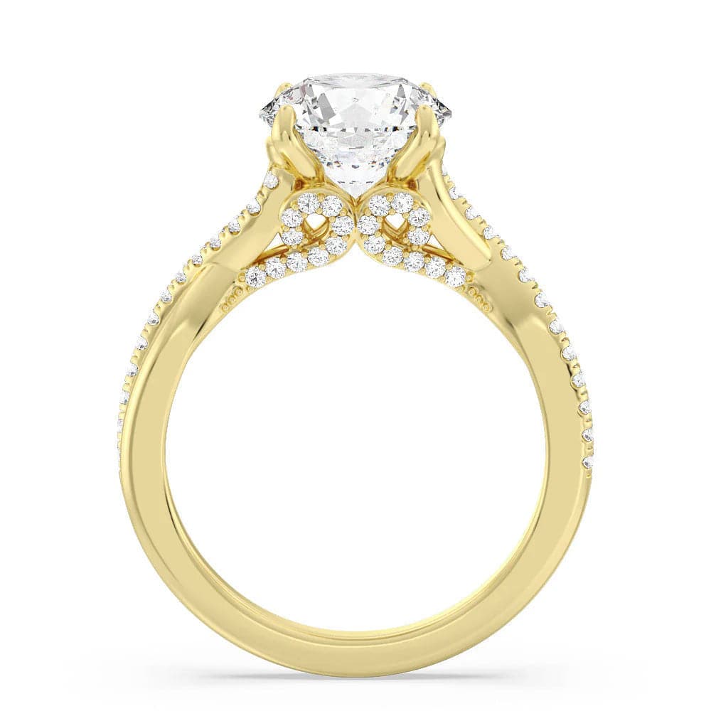 Exquisite Round Moissanite Twisted Band Engagement Ring with Hidden Accents - Perfect for Proposals, Weddings & Anniversary Gifts