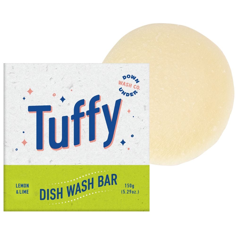 Downunder Wash Co Tuffy Dish Wash Bar - Lemon & Lime Scented, Natural & Eco-Friendly Dish Soap for Hand Washing Dishes - Perfect for Kitchen, Camping & Outdoor Use
