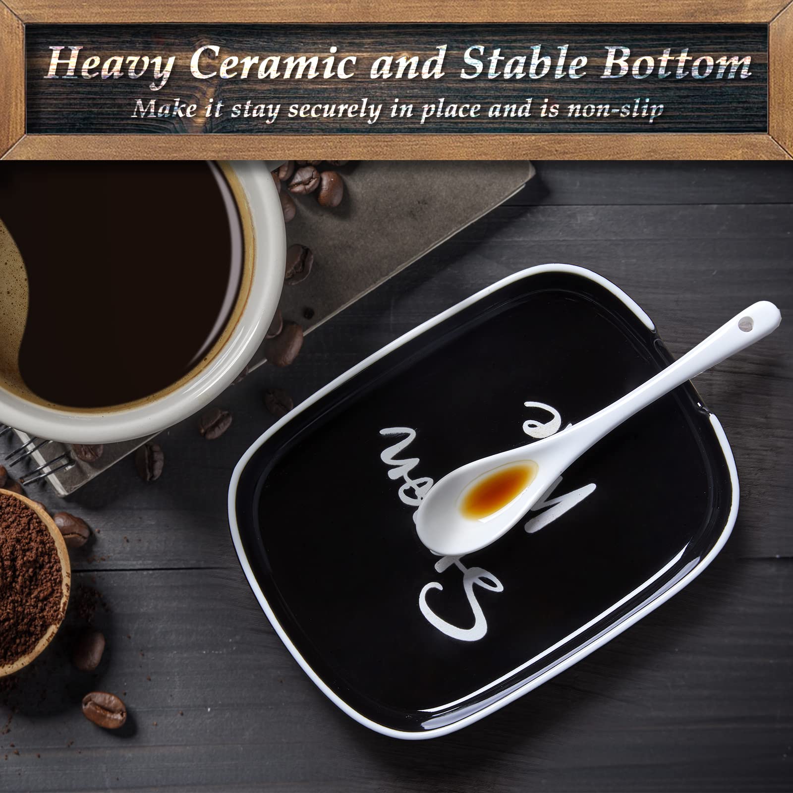 **DAYYET Heat-Resistant Ceramic Spoon Rest for Stove Top & Kitchen Counter - Large Black Spoon Holder for Cooking Utensils - Perfect Kitchen Decor & Accessory for Cooking, Serving, and Meal Prep**