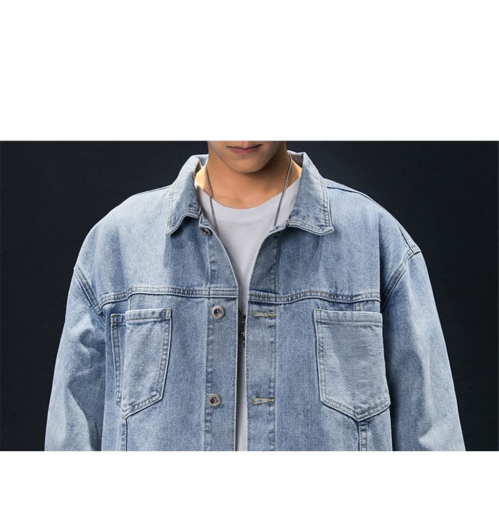 Men's Denim Jacket - Classic Blue Jean Jacket for Spring & Fall | Casual Outerwear for Everyday Wear, Street Style & Outdoor Activities