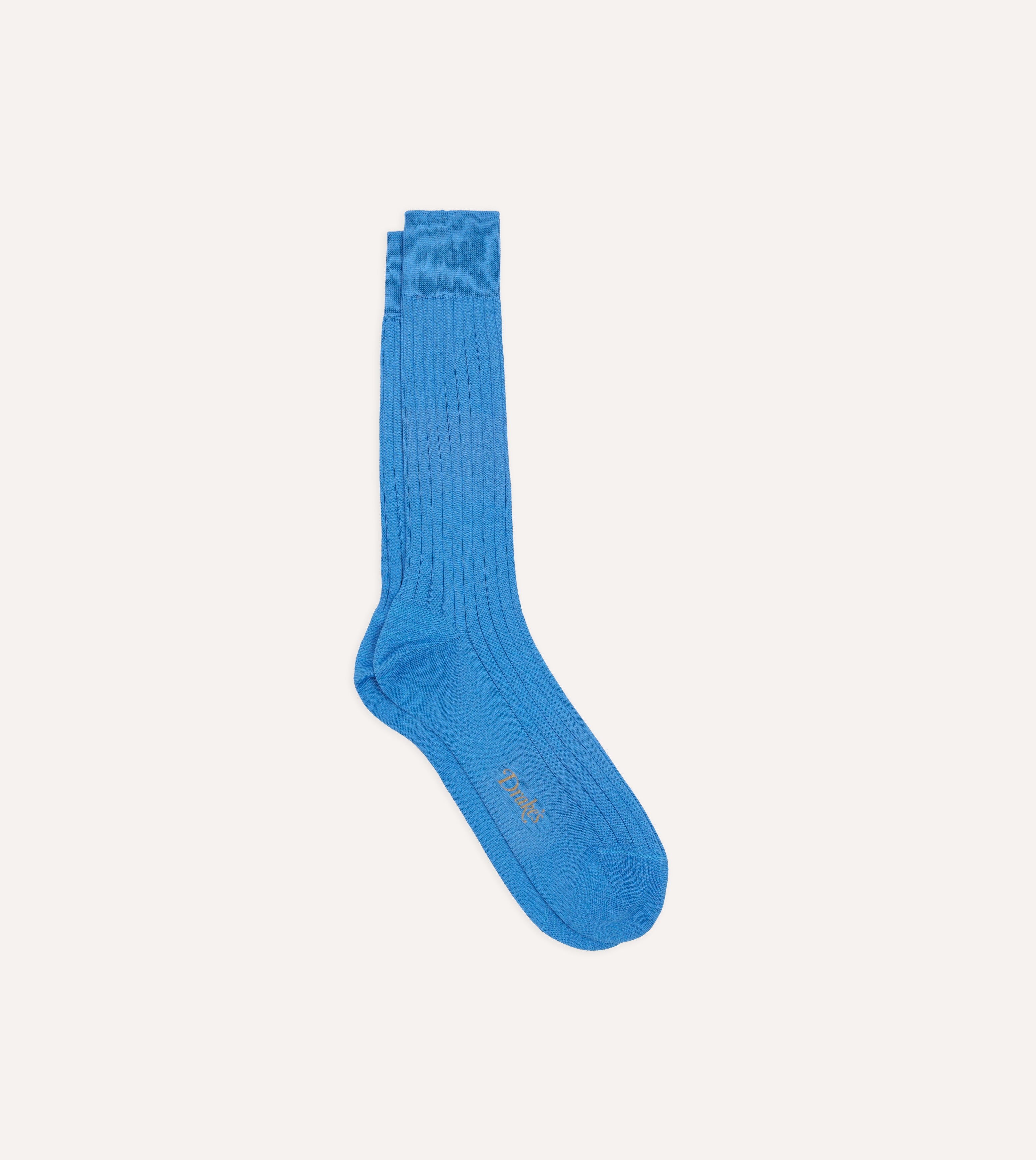 Sky Blue Cotton Mid Calf Socks for Women & Men - Soft Breathable Everyday Socks for Running, Hiking, Work & Casual Wear