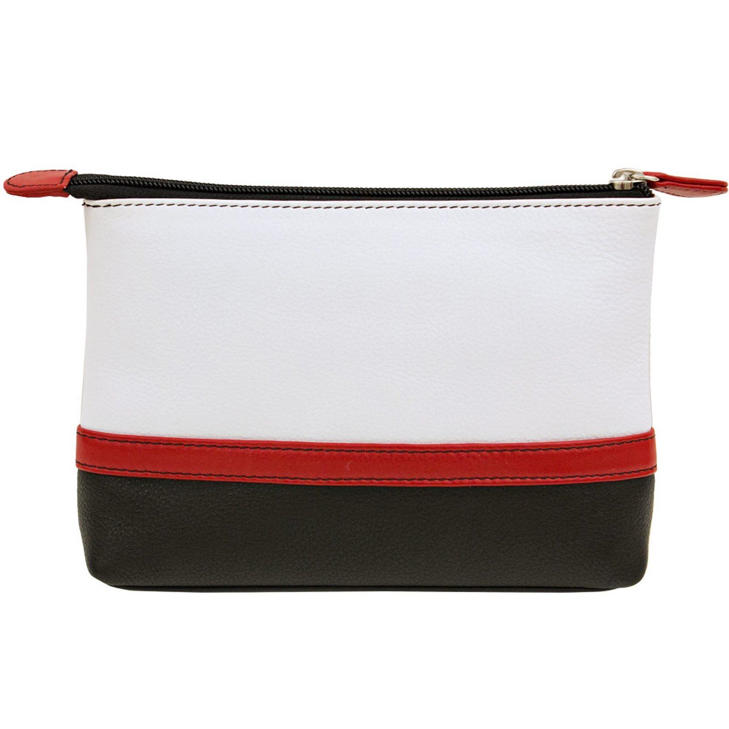 Stylish Leather Colorblock Cosmetic Makeup Case - Travel Organizer & Vanity Storage for Women | Perfect for Home, Office & Vacation