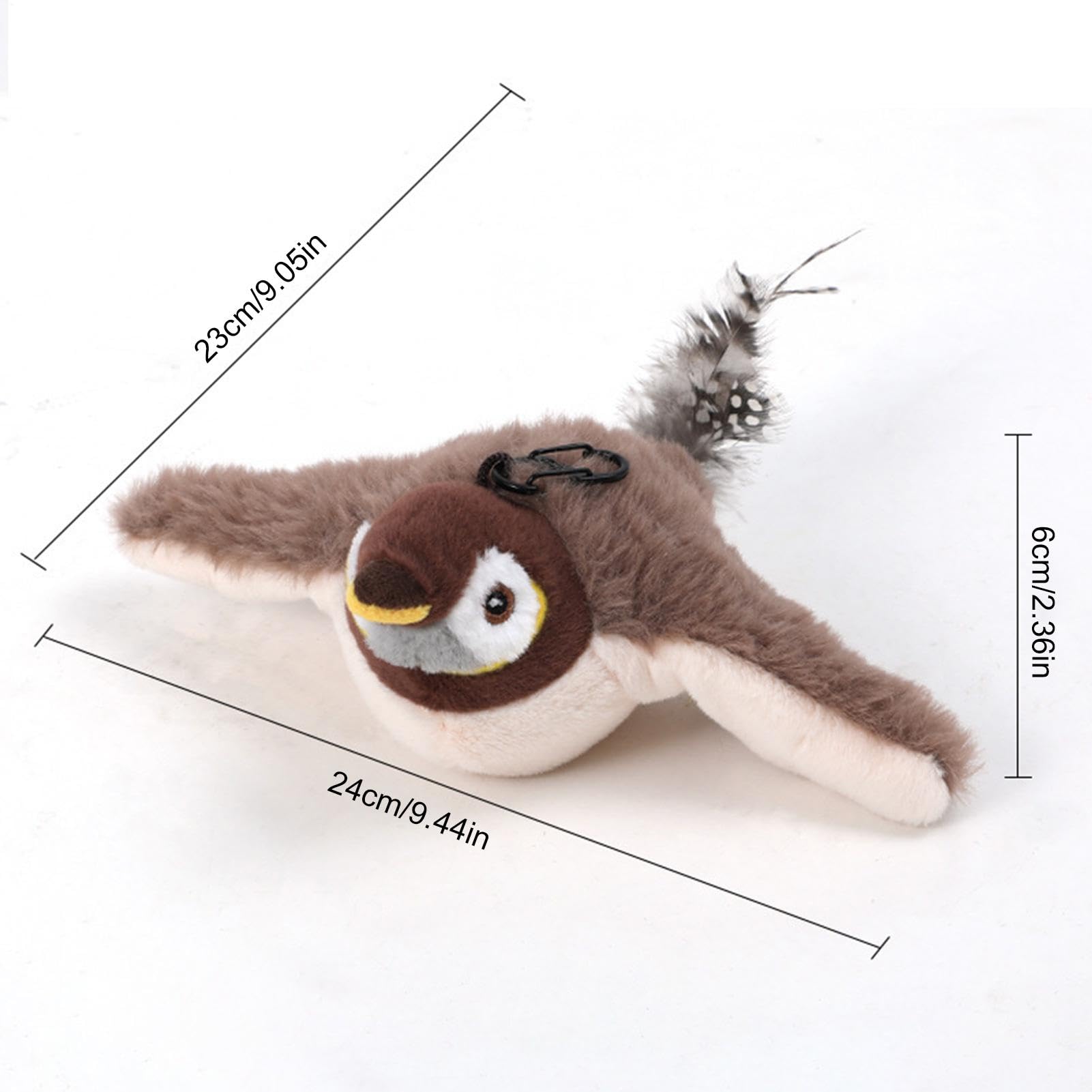 Flappychase Interactive Electric Flapping Bird Cat Toy - Flying Sparrow with Chirping Sounds for Indoor Cats | Realistic Wing Motion & Shaking Action | Perfect for Playtime, Exercise & Mental Stimulation | Durable Interactive Pet Toy for Kittens & Adult Cats