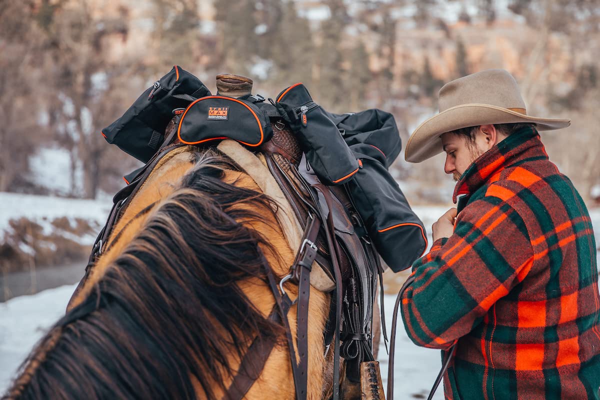 TrailMax Medium Insulated Horse Saddlebags for Western & Endurance Riding - Detachable Cantle Bag Included | Perfect for Trail Riding, Camping & Long-Distance Horseback Adventures