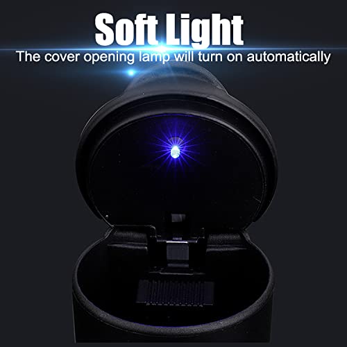 Crystal Diamond Car Ashtray with Lid - Smell Proof & Blue LED Light - Portable Bling Ashtray for Car - Smokeless Cigarette Holder & Mini Trash Can (Red) - Perfect for Road Trips, Camping & Outdoor Smoking