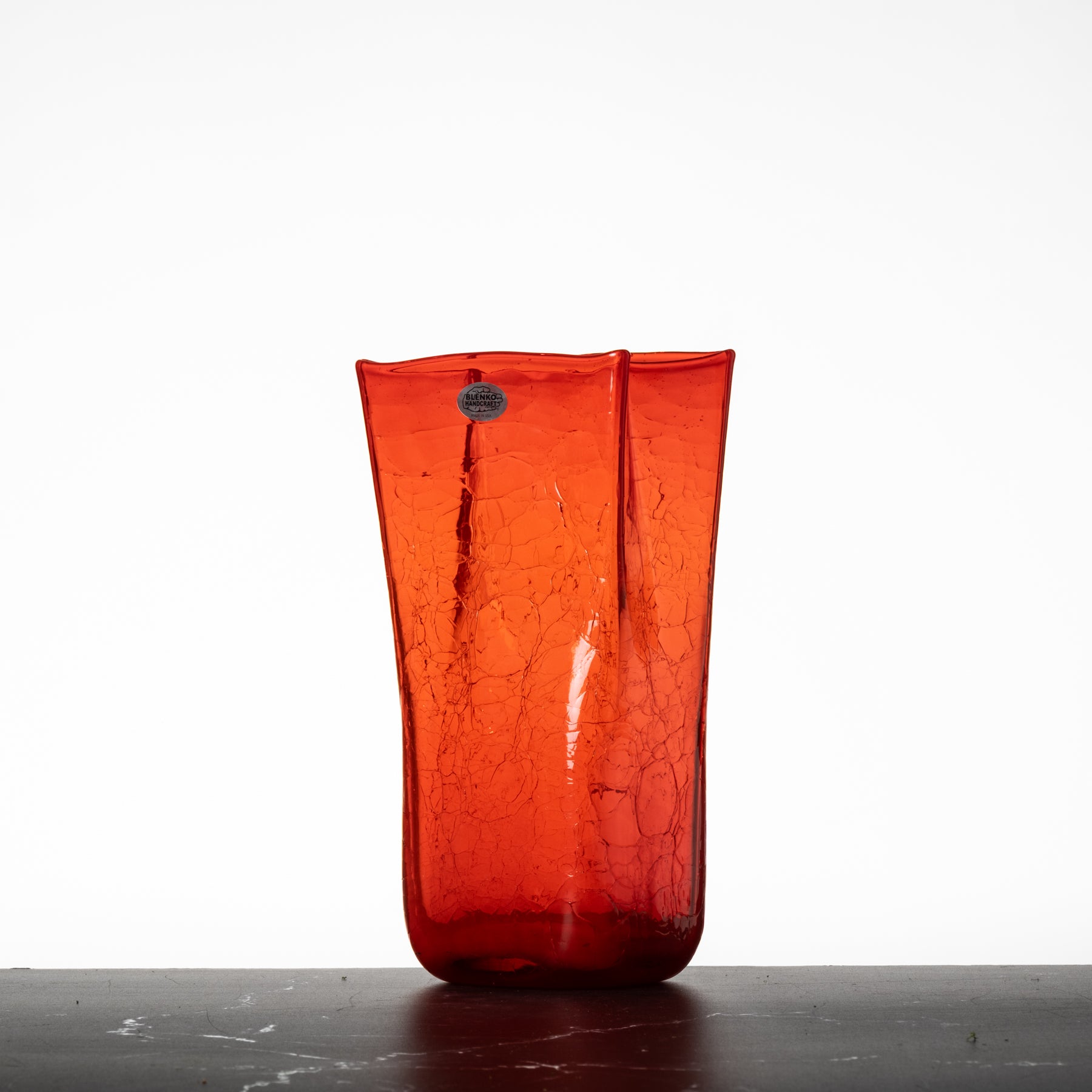 8813MC Crackled Medium Paper Bag Vase - Dreamcicle Orange Home Decor for Boho & Farmhouse Style | Perfect for Centerpieces, Wedding Decor, and Living Room Accents