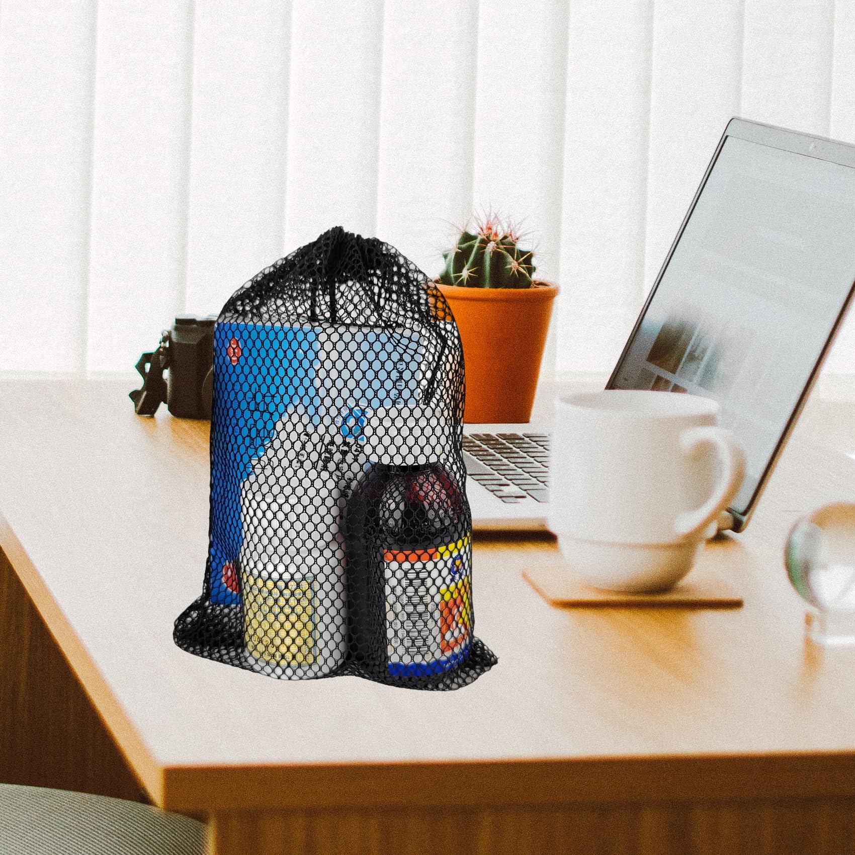 5-Pack Black Mesh Drawstring Storage Bags for Jewelry, Travel, Kitchen & Wedding Organizer (5.9 x 7.8 Inches) - Perfect for Small Item Storage, Gift Wrapping & Travel Accessories
