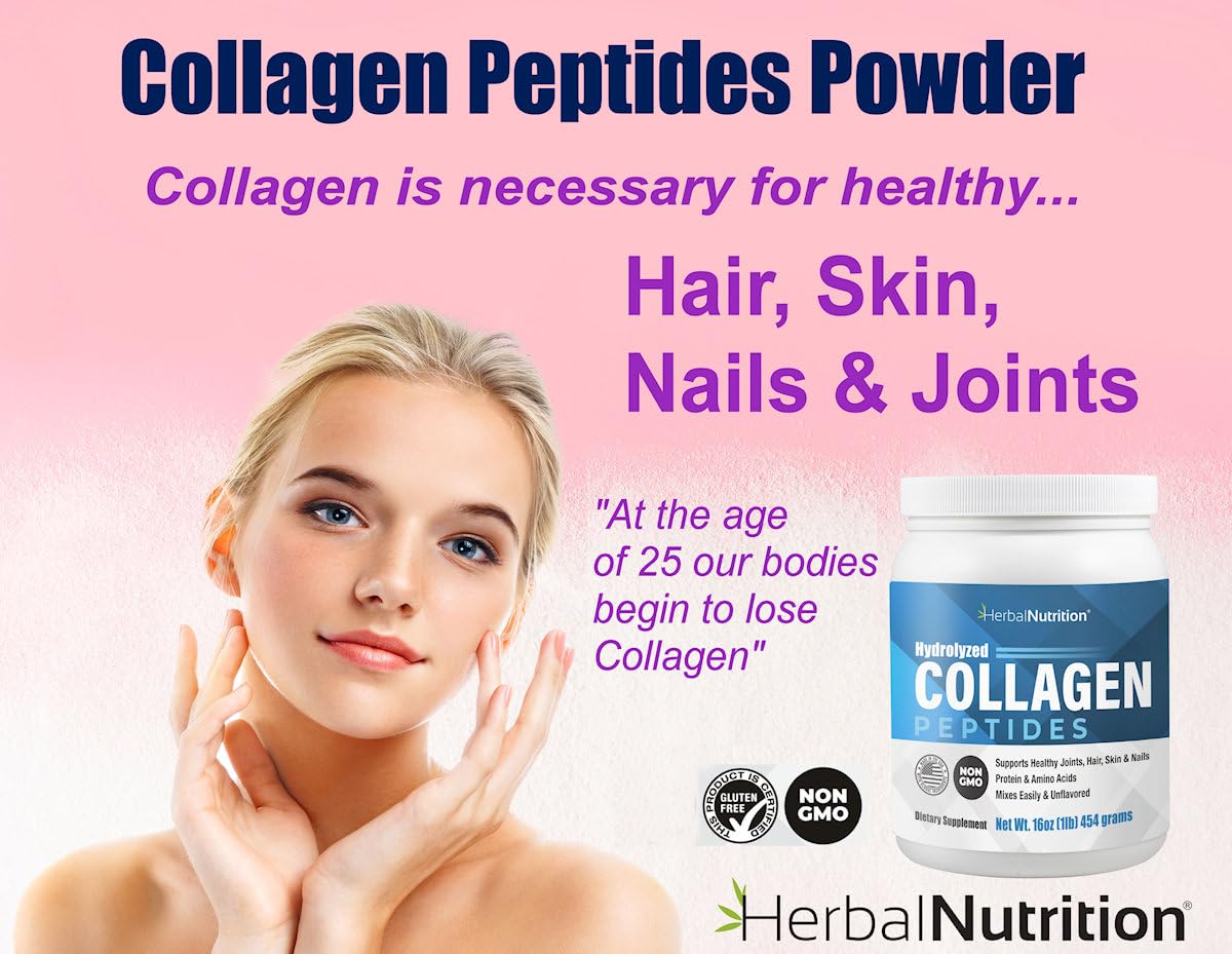 Premium Hydrolyzed Collagen Peptides Powder for Skin, Hair, Nails & Joint Support - Keto & Paleo Friendly, Non-GMO, Gluten Free Protein Supplement (45 Servings) - Ideal for Smoothies, Coffee & Post-Workout Recovery
