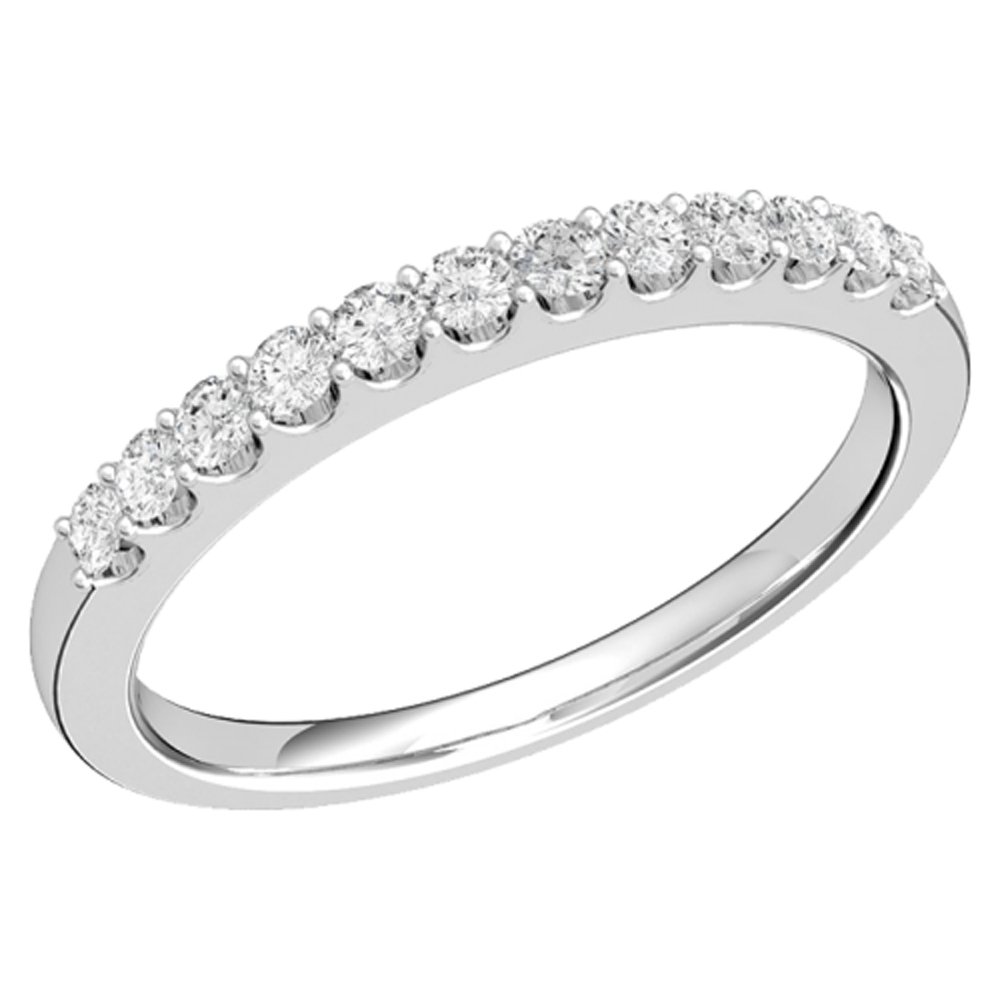 14K White Gold Diamond Engagement Ring 0.5 Ct - Premium Round Cut Solitaire Ring for Women (HI Color, I1-I2 Clarity) - Perfect for Proposals, Anniversaries & Romantic Occasions