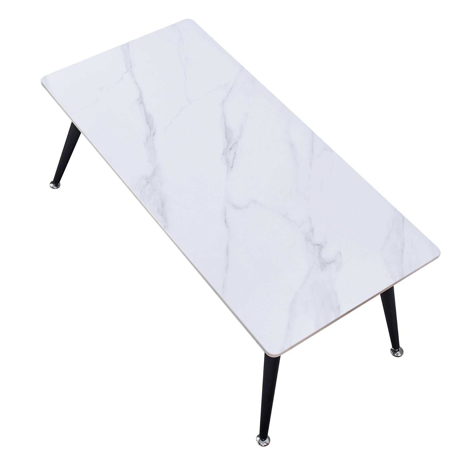 Criterionâ¢ White Sintered Stone Coffee Table with Sturdy Metal Legs - Modern Living Room Centerpiece for Home Decor