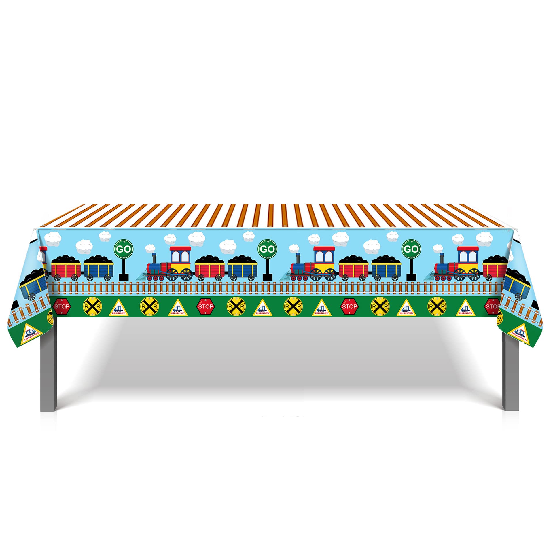 Train Birthday Party Decorations Set - Train Cake Topper, Vehicles Tablecloths & Car Banner for Kids Transportation Theme Celebration | Perfect for Train-Themed Birthday Parties, Baby Showers & Classroom Events