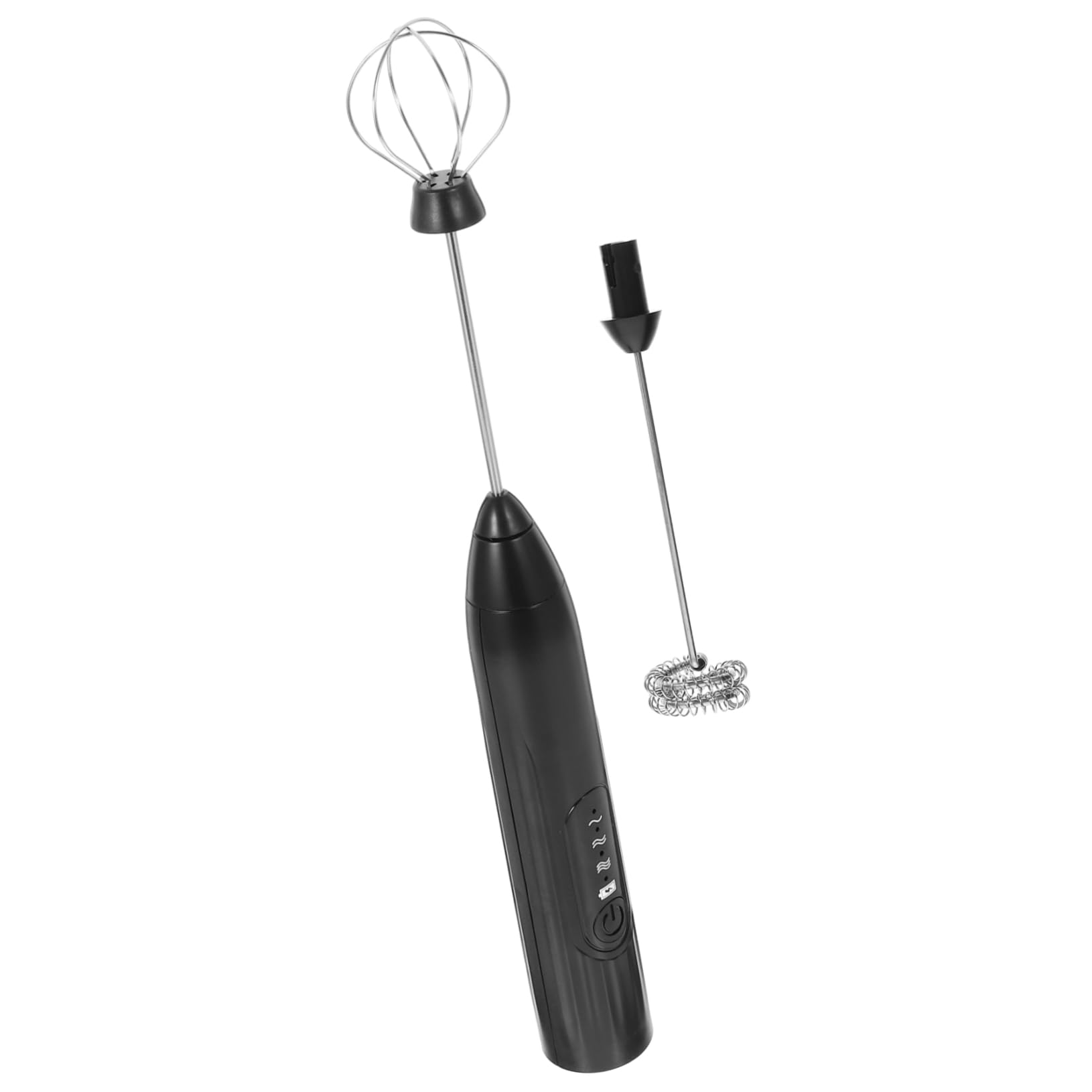 Electric Milk Frother Handheld - Mini Whisk for Coffee, Matcha, Hot Chocolate - Battery Powered Drink Mixer - Perfect for Lattes, Cappuccinos & Smoothies - Black Handheld Blender for Home & Office Use