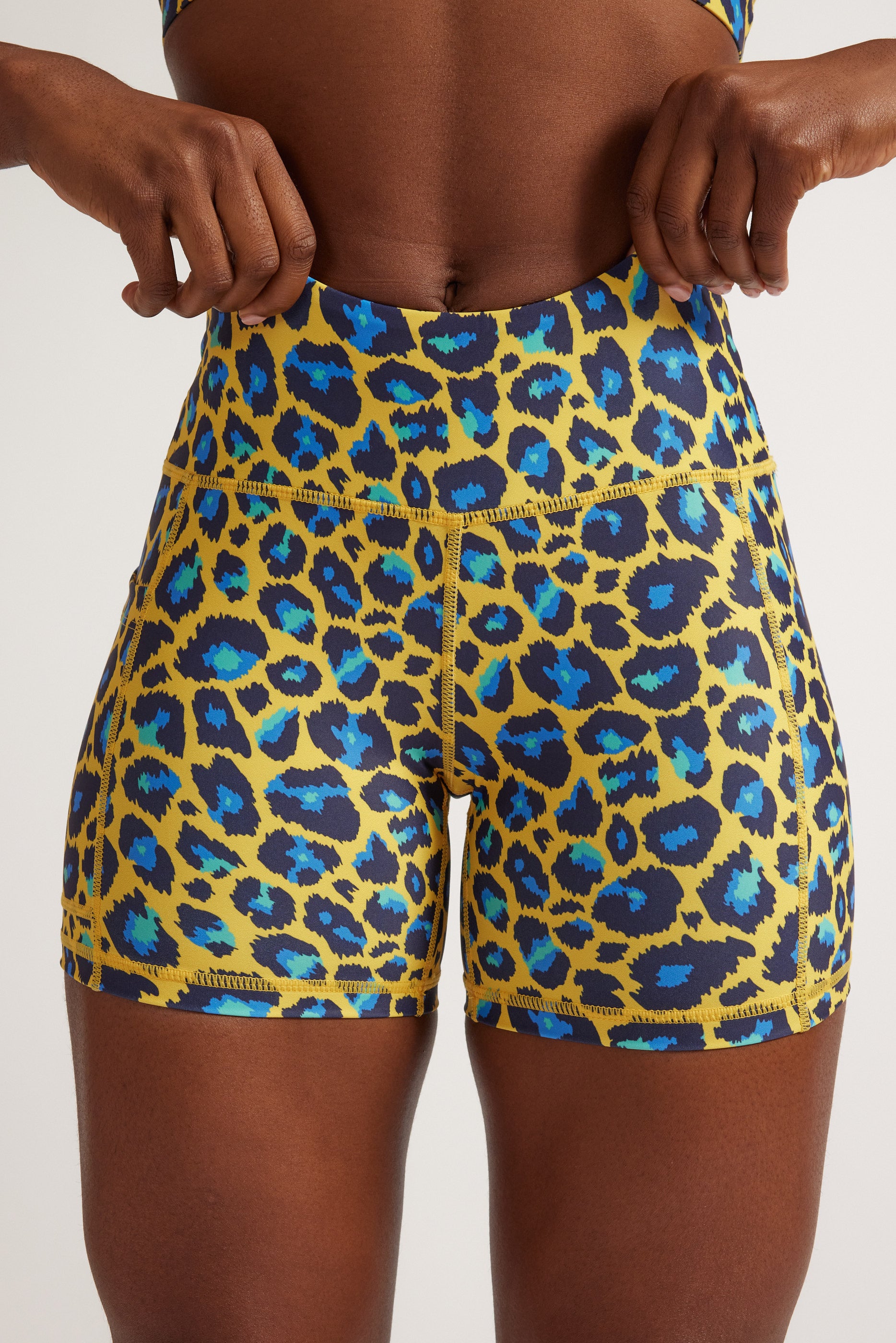 Yellow Leopard Print 5-Inch Shorts for Men - Comfortable Athletic Running & Gym Workout Shorts