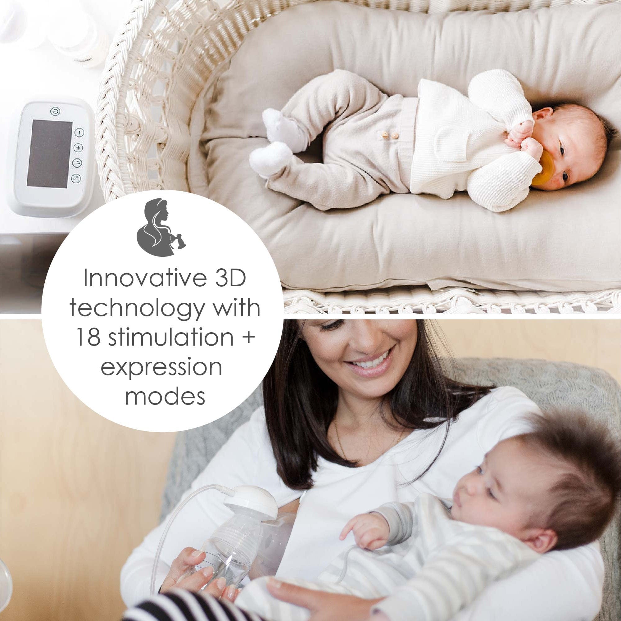 Crane Rechargeable Electric Breast Pump - Hands Free Dual Mode Portable Breastfeeding Pump for Working Moms - Perfect for Office, Travel & Nighttime Use