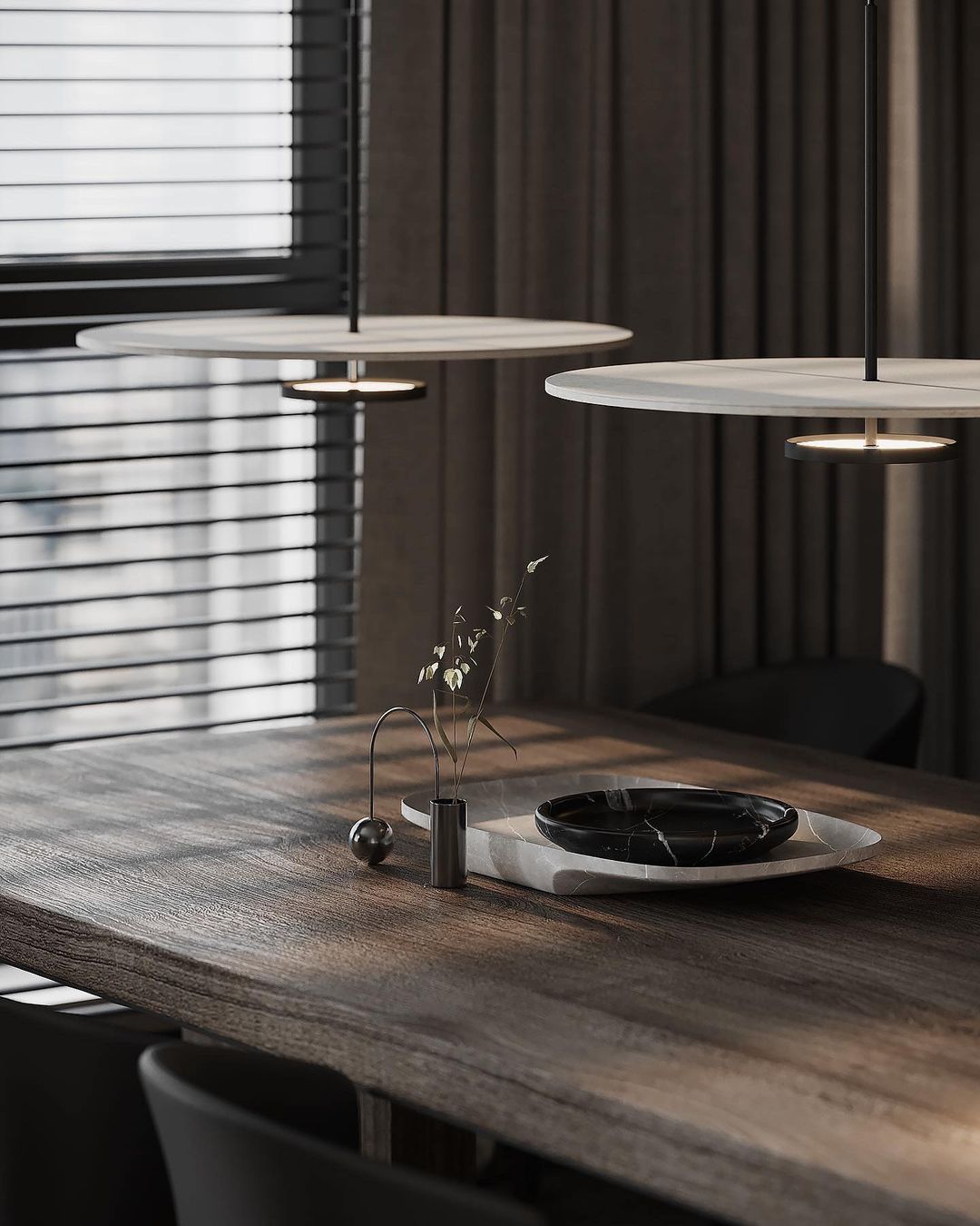 Modern Flat Pendant Light Fixture - Sleek Minimalist Ceiling Lamp for Kitchen Island, Dining Room & Bedroom Lighting - Energy Efficient LED Hanging Light with Adjustable Cord