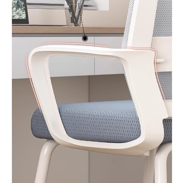 Ergonomic Office Chair with Breathable Mesh Back & Arm Support - Adjustable Height Computer Desk Chair for Adults, Home Office, Conference & Study - Comfortable Black Work Chair for Long Hours