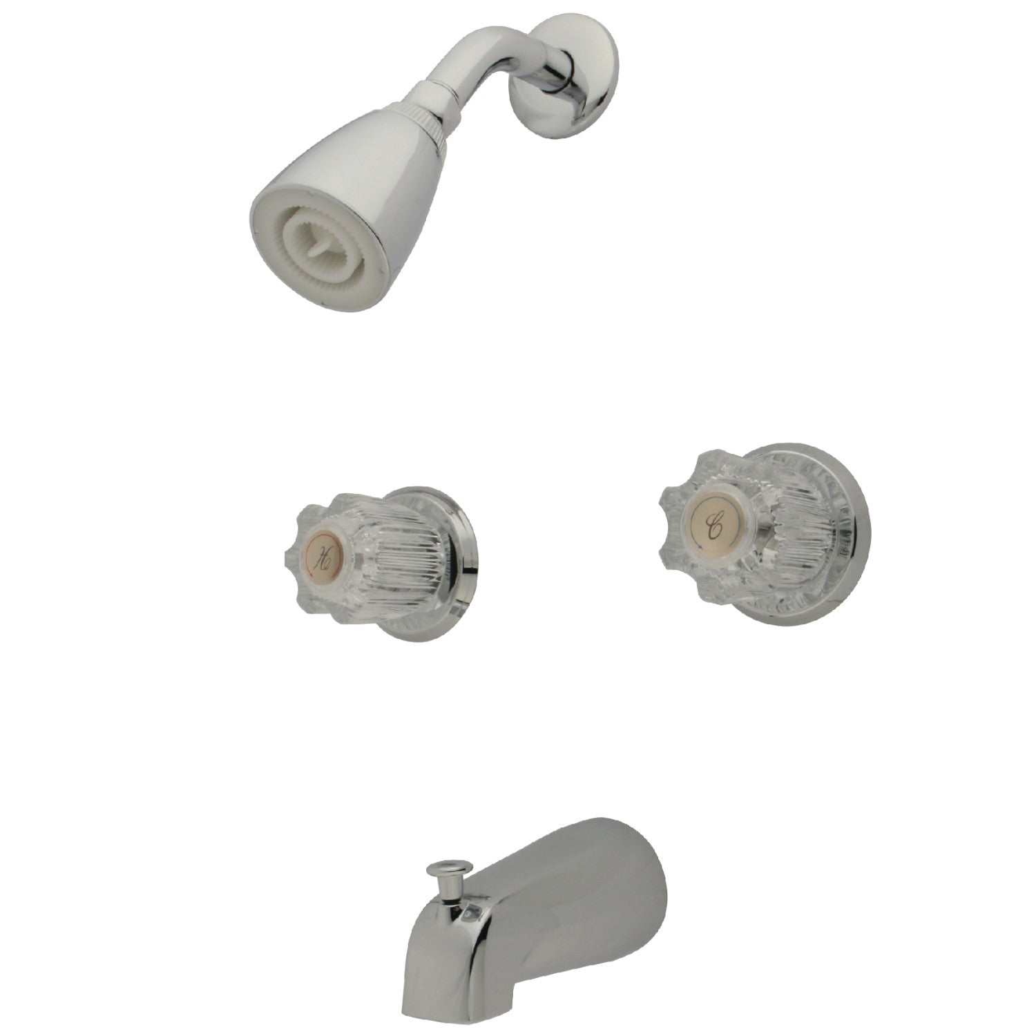 Americana KB141 Double Handle Tub and Shower Faucet in Polished Chrome - Perfect for Bathroom Renovation and Modern Home Decor