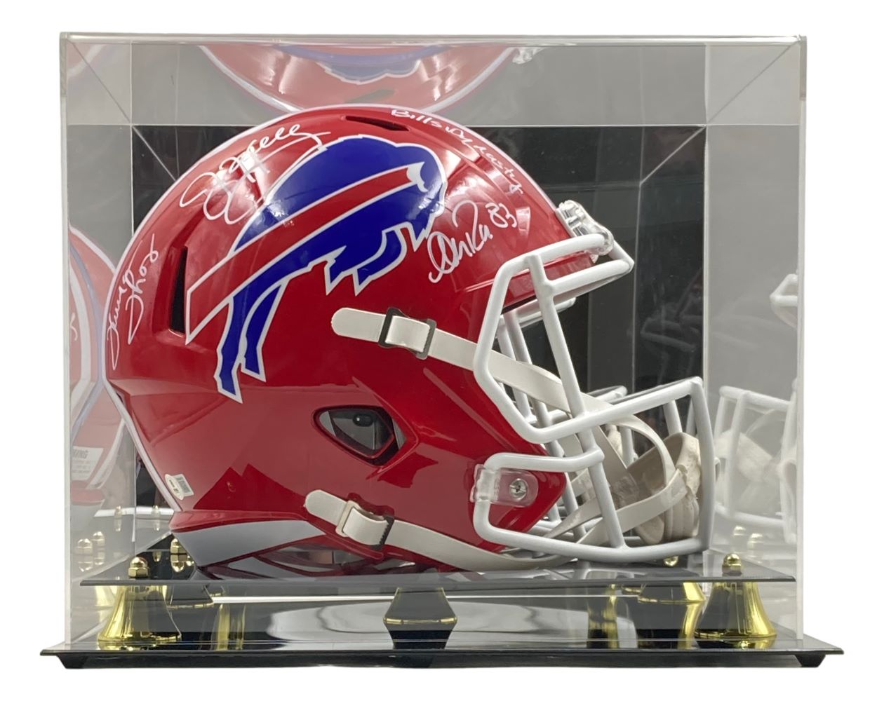 Jim Kelly & Thurman Thomas Autographed Buffalo Bills Speed Helmet with Display Case - NFL Memorabilia for Collectors & Fans - Perfect for Man Cave, Sports Room Decor, or Gift for Football Enthusiasts
