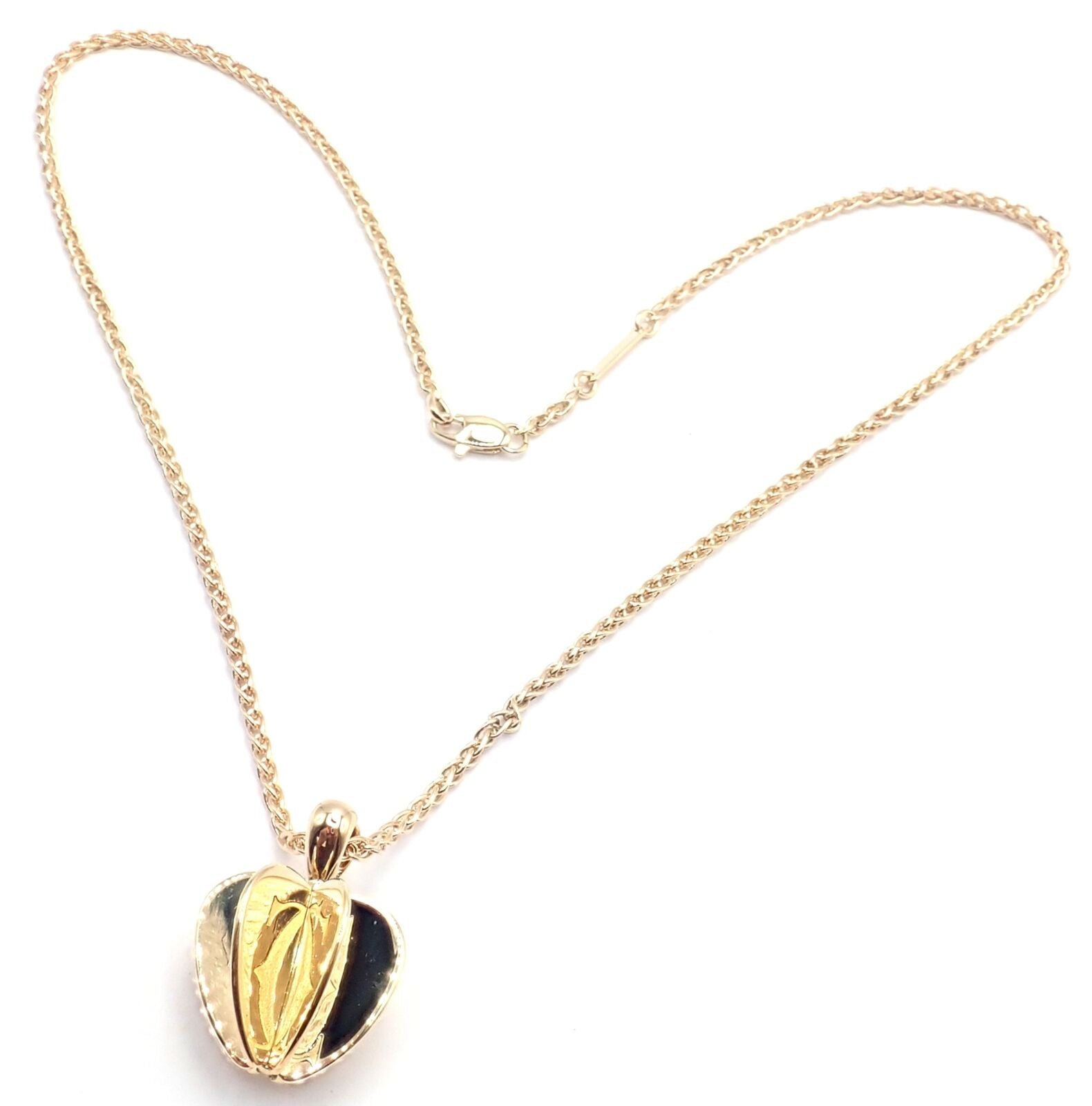 Authentic Cartier 18k Yellow Gold Double C 3D Apple Pendant Necklace for Women - Luxury Jewelry Gift for Anniversary, Birthday & Special Occasions