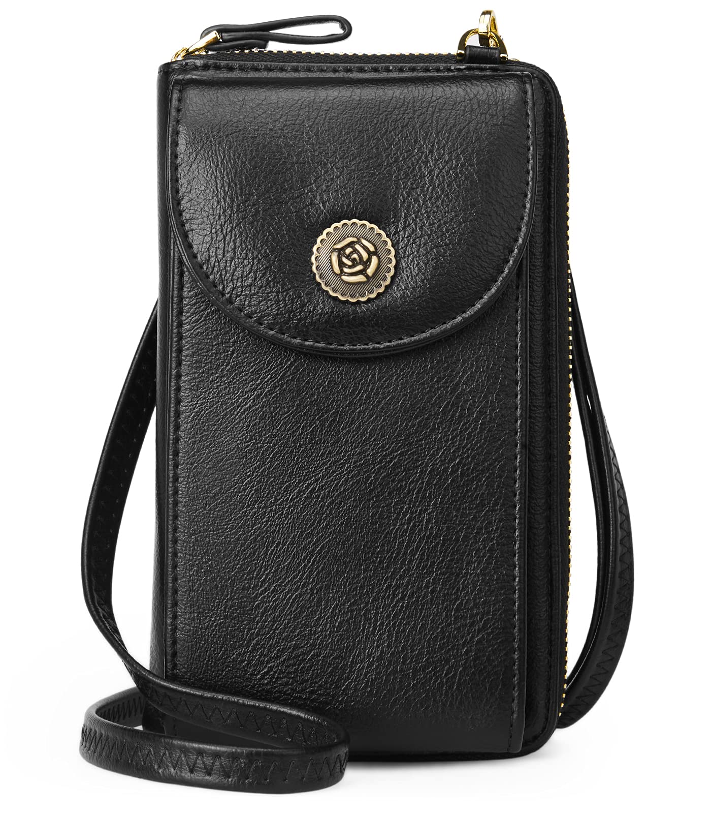 BROMEN Vegan Leather Small Crossbody Phone Purse for Women - RFID Blocking Credit Card Holder Wallet - Perfect for Travel, Shopping & Everyday Use