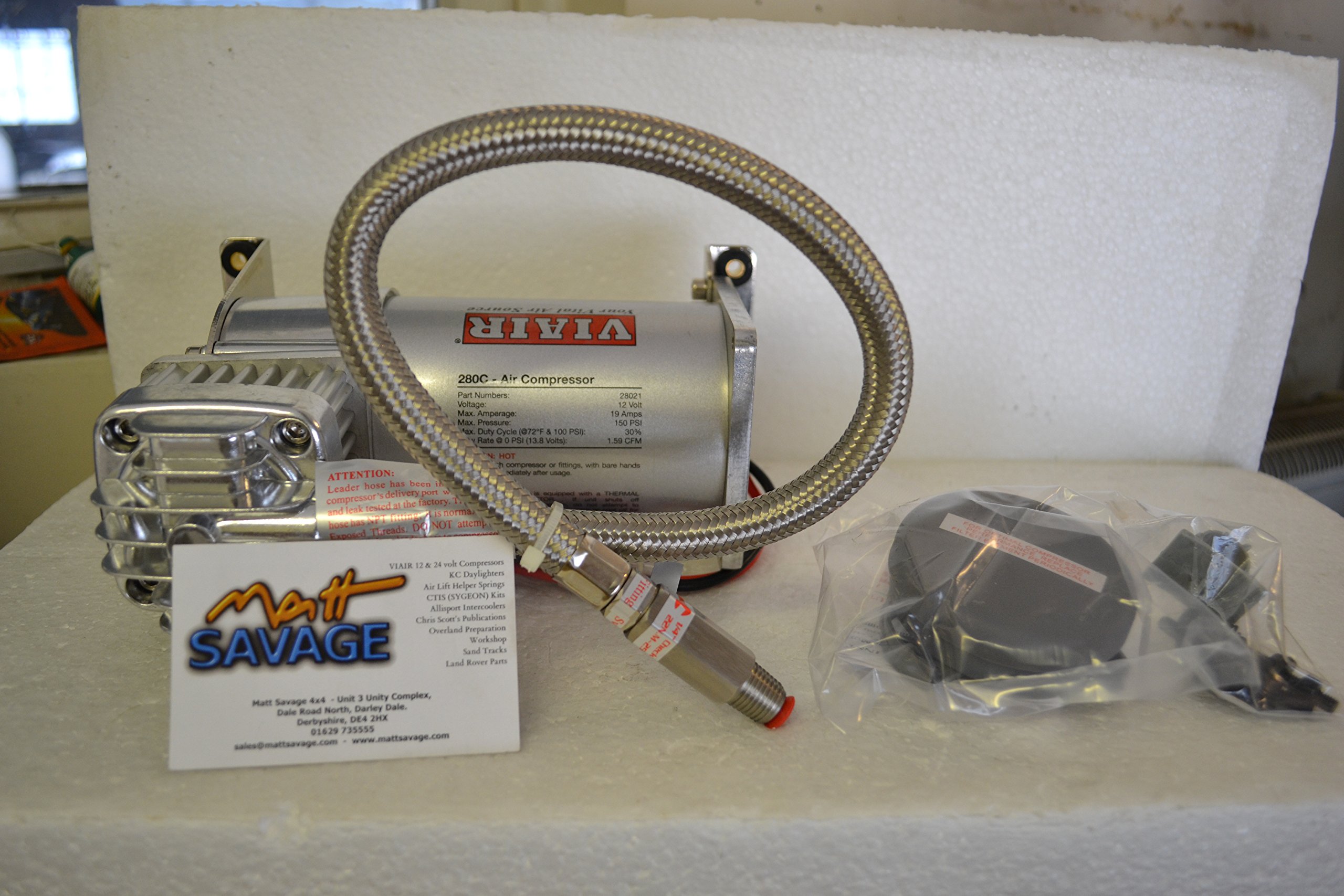 Viair 28021 200 Series 280C CE Spec Air Compressor Kit - Portable 12V Tire Inflator for Cars, Trucks & SUVs - Perfect for Road Trips, Off-Roading & Emergency Tire Inflation