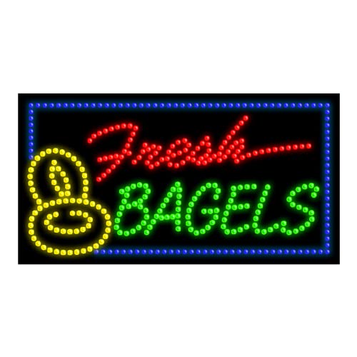 Fresh Bagels LED Neon Sign #20453 - Vintage Bakery Decor, Diner Wall Art for Home, Cafe & Restaurant Lighting