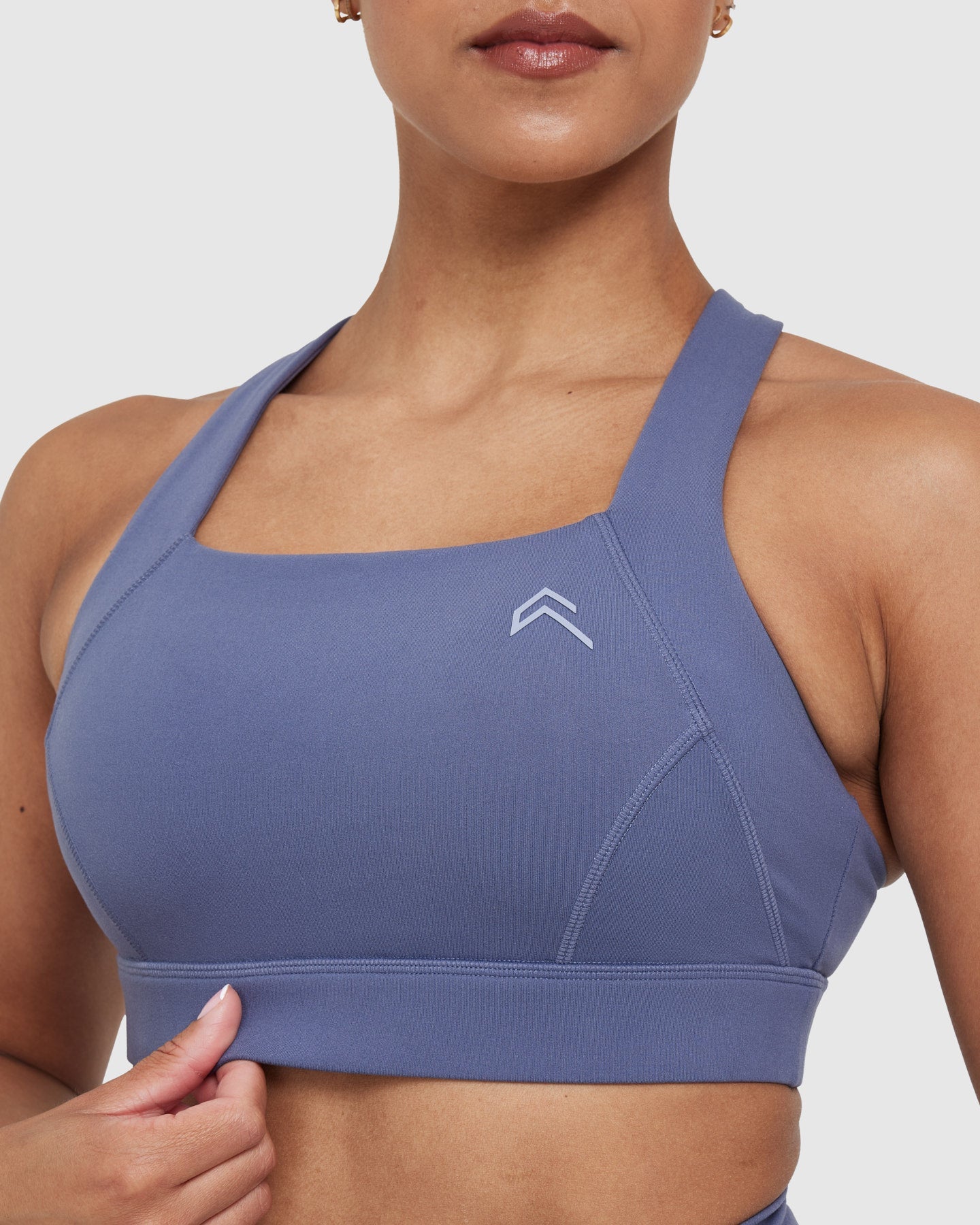 Timeless Wide Strap Sports Bra for Women - High Support Workout Top in Slate Blue | Perfect for Yoga, Running & Gym Fitness Activities