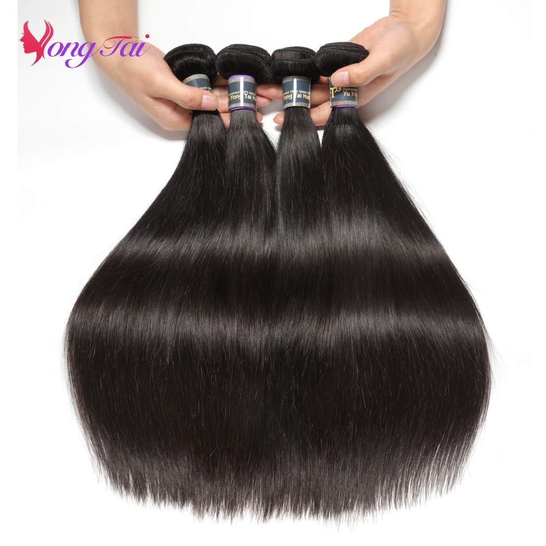 100% Virgin Malaysian Straight Remy Hair Bundles - 4 Bundles Deal (16/18/20/22 Inch) Unprocessed 1B Color Double Wefts Human Hair Weave for Extensions & Styling | Perfect for Daily Wear, Special Occasions & Salon Use
