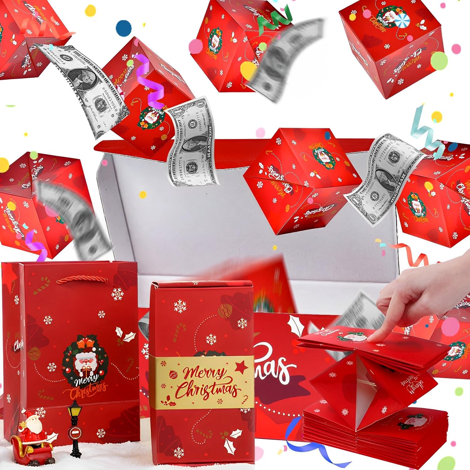 Pop Up Money Gift Box - Unique Folding Bouncing Cash Box for Birthday, Wedding & Christmas - Creative Cash Gift Idea with Surprise Explosion Effect - Perfect for Money Gifts, Graduation & Special Occasions