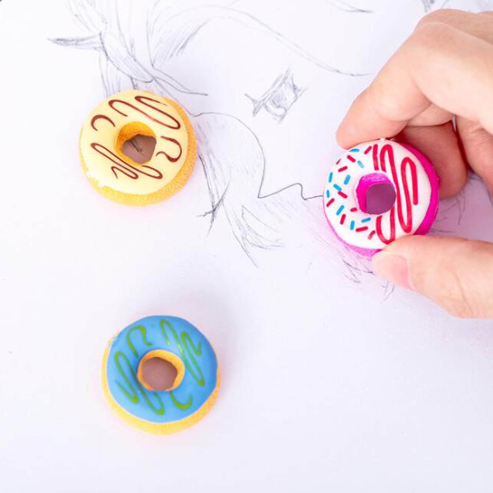 18-Piece Donut-Shaped Pencil Erasers - Fun Food-Themed School Supplies for Kids, Classroom Rewards & Party Favors (Perfect for Birthdays, School Incentives & Arts & Crafts)