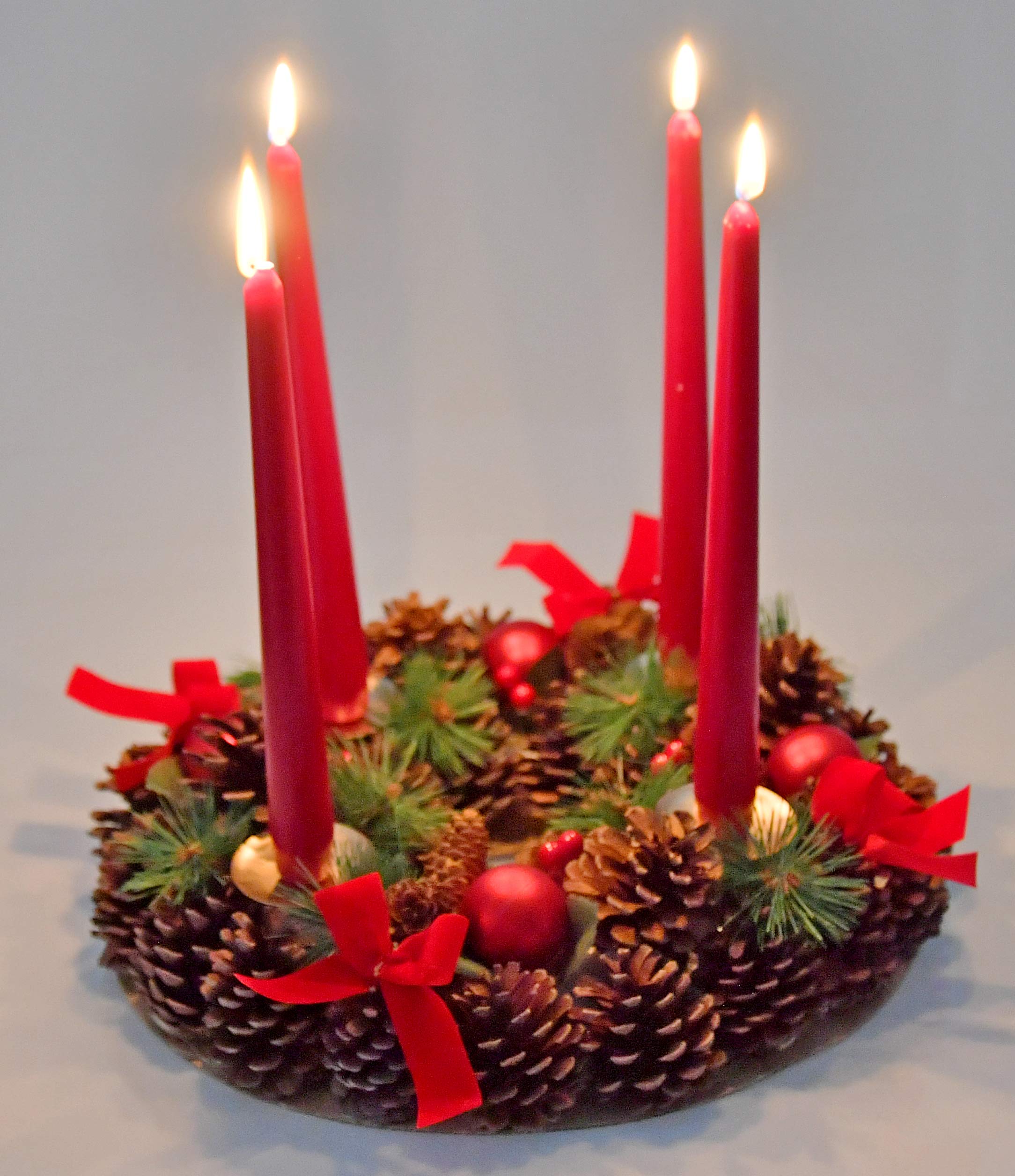 Home-X Christmas Wreath Candle Holder - 13