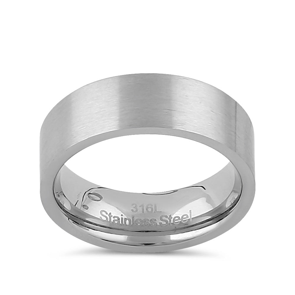 7mm Brushed Stainless Steel Men's Wedding Band Ring - Durable, Hypoallergenic & Comfort Fit for Everyday Wear & Special Occasions